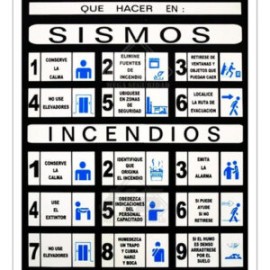 SEÑALAMIENTO DE QUE HACER EN CASO DE SISMO E INCENDIO 30X40