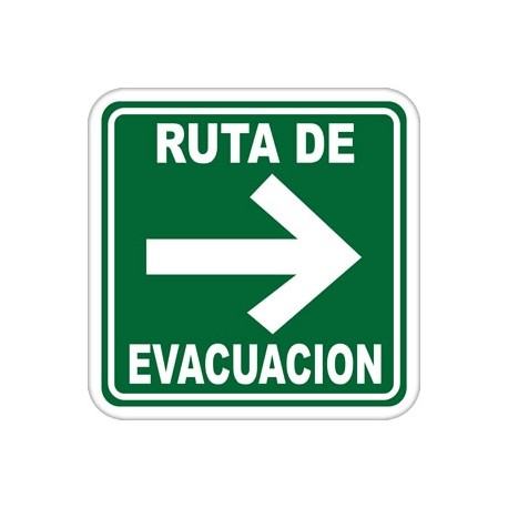 SEÑALAMIENTO DE RUTA DE EVACUACIÓN DERECHA 20X20