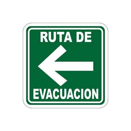 SEÑALAMIENTO DE RUTA DE EVACUACIÓN IZQUIERDA 20X20