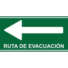SEÑALAMIENTO DE RUTA DE EVACUACIÓN IZQUIERDA 20X40
