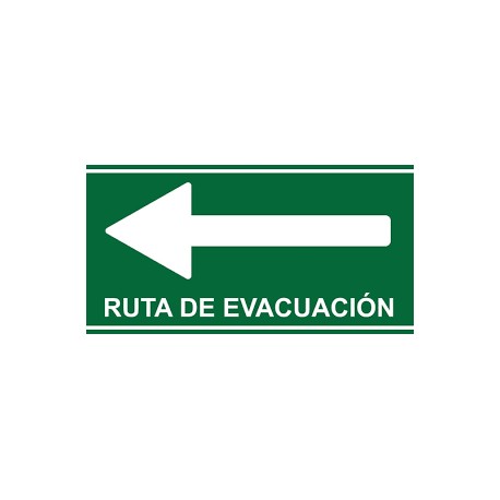 SEÑALAMIENTO DE RUTA DE EVACUACIÓN IZQUIERDA 35X50