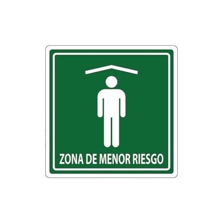 SEÑALAMIENTO DE ZONA DE MENOR RIESGO 25X25