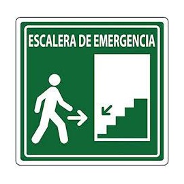 SEÑALAMIENTO ESCALERA DE EMERGENCIA ABAJO DERECHA 20X20
