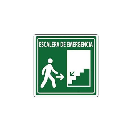 SEÑALAMIENTO ESCALERA DE EMERGENCIA ABAJO DERECHA 20X20