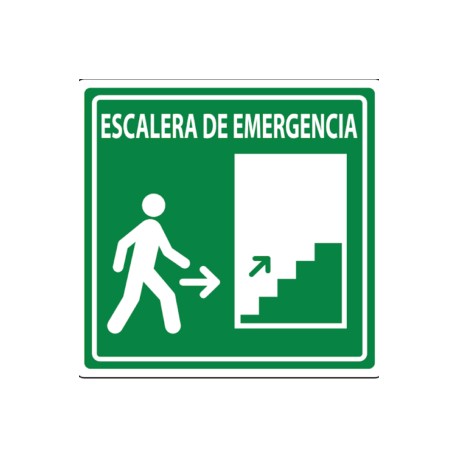 SEÑALAMIENTO ESCALERA DE EMERGENCIA ARRIBA DERECHA 20X20