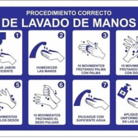 SEÑALAMIENTO INFORMATIVO DE LAVADO DE MANOS 35X50