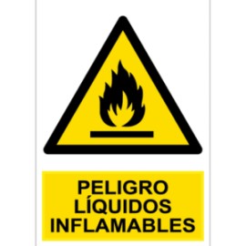 SEÑALAMIENTO PRECAUCION LIQUIDOS INFLAMABLES 30X40