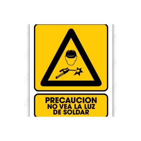 SEÑALAMIENTO PRECAUCION NO VEA LA LUZ SOLAR 30X40