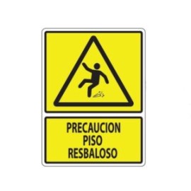 SEÑALAMIENTO PRECAUCION PISO RESBALOSO 30X40