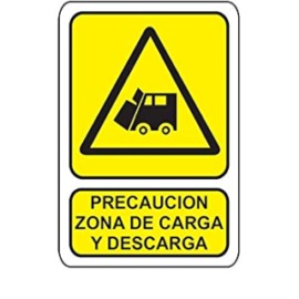 SEÑALAMIENTO PRECAUCION ZONA DE CARGA Y DESCARGA 30X40