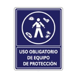 SEÑALAMIENTO USO OBLIGATORIO EQUIPO DE PROTECCION 30X40