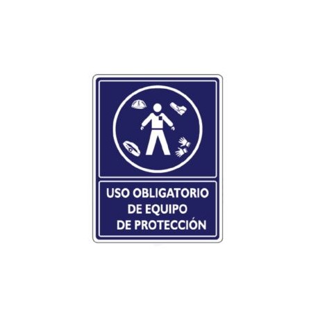 SEÑALAMIENTO USO OBLIGATORIO EQUIPO DE PROTECCION 30X40