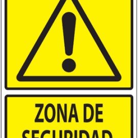 SEÑALAMIENTO ZONA DE SEGURIDAD 30X40