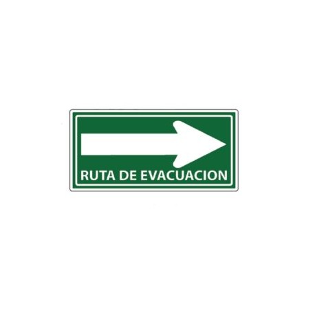 SEÑALAMIENTO DE RUTA DE EVACUACIÓN DERECHA 20X40