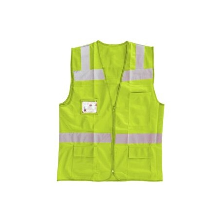CHALECO DE ALTA VISIVILIDAD MARCA LICA COLOR FLUORECENTE NARANJA Y AMARILLO